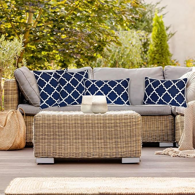 JMGBird Outdoor Pillows, Water Resistance Throw Pillows with Inserts,18x18 Inch,Pack of 2