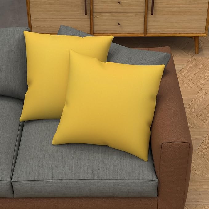 Covers & All Sunbrella Outdoor Throw Pillows, Pack of 2 Water Resistant & UV Fade Resistant Premium Square Throw Pillows (Inserts with Covers) for Indoor & Outdoor Use,20" x 20" Canvas Sunflower