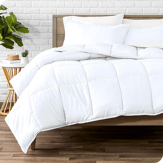 Bare Home Comforter Set - King/California King Size - Ultra-Soft - Goose Down Alternative - Premium 1800 Series - All Season Warmth (King/Cal King, White)