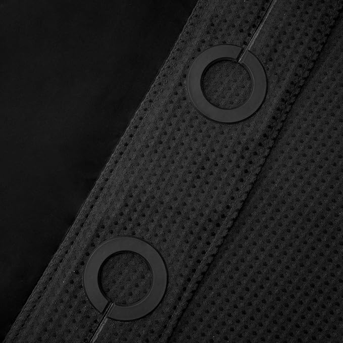 River Dream Stall Heavyweight No Hooks Required Dotted Waffle Weave Shower Curtain with Snap in Liner - 36W x 74H,Hotel Grade,Spa Like Bath Curtain,Graphite Black