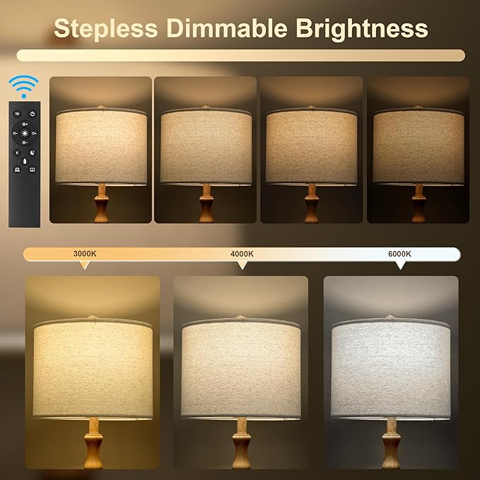 BOBOMOMO 62" Rustic Farmhouse Floor Lamp with Remote & Dimmable 9W Bulb, 3 Color Temperatures Resin Standing Lamp, Retro Corner Tall Lamp for Living Room, Bedroom, Nursery, Office, Reading Nock