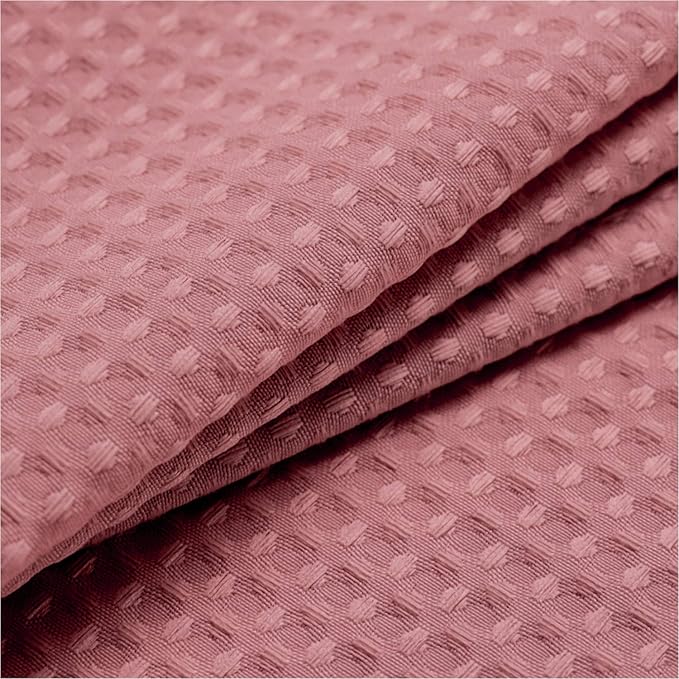 Barossa Design Waffle Weave Shower Curtain Hotel Luxury Spa, 230 GSM Heavy Duty Fabric, Water Repellent, Pale Mauve, 71"x72"
