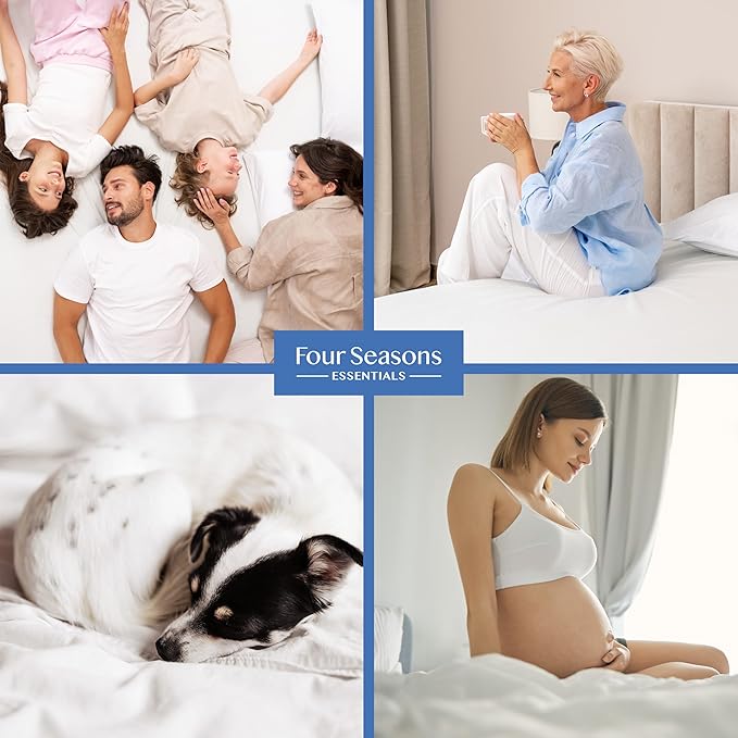 Futon Full Mattress Protector (54" x 75") Waterproof Zippered Encasement Premium White Bed Cover Protects Against Allergens Dust (8"-11" Depth)