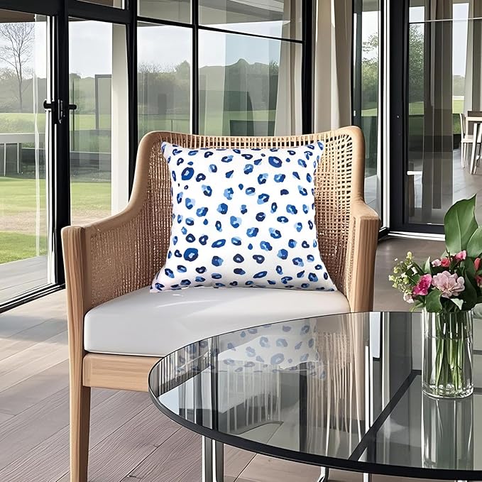 Outdoor Pillows, Pack of 2 Waterproof Decorative Throw Pillows with Inserts, 18”x18” Square Pillows for Bed, Couch, Sofa and Patio Furniture