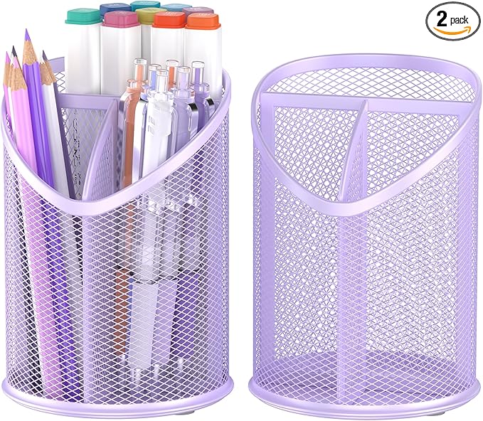 2 Pack Pen Holder Pen Organizer (Purple)