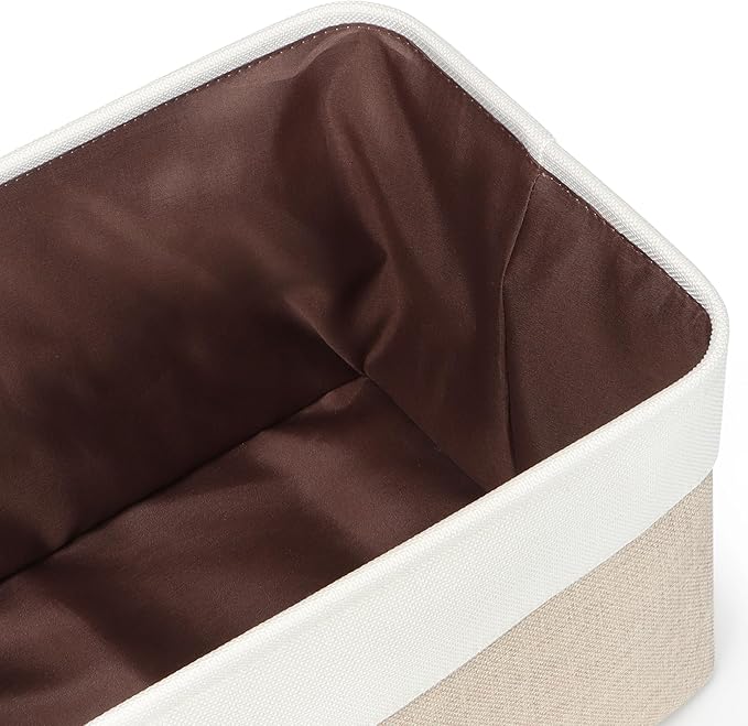Kntiwiwo Foldable Storage Bins 15" x 10" x 9.5" Fabric Storage Basket Cube with Handles Large Linen Closet Organizer Bins for Organizing Shelf Home,Set of 3, Beige
