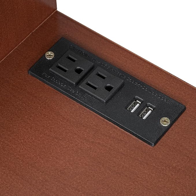 43.9" Modern Vanity Desk, Minimalist Makeup Vanity Table with Drawers, Cabinet & Chairging Port,Fabric Small Stool, Space-Saving Dressing Table Set for Bedroom Apartment Home Small Space