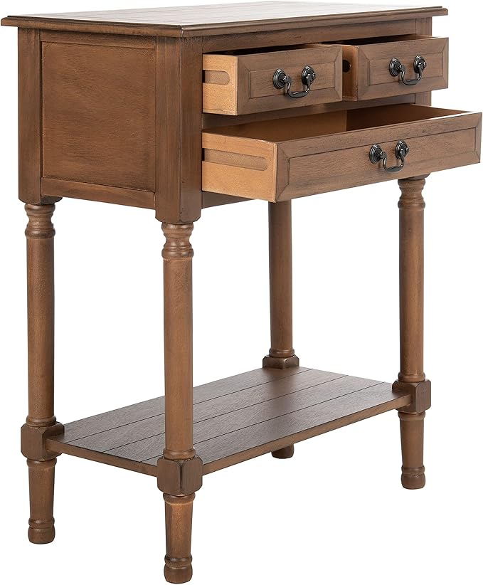 SAFAVIEH Home Collection Primrose Brown 3-Drawer Console Table