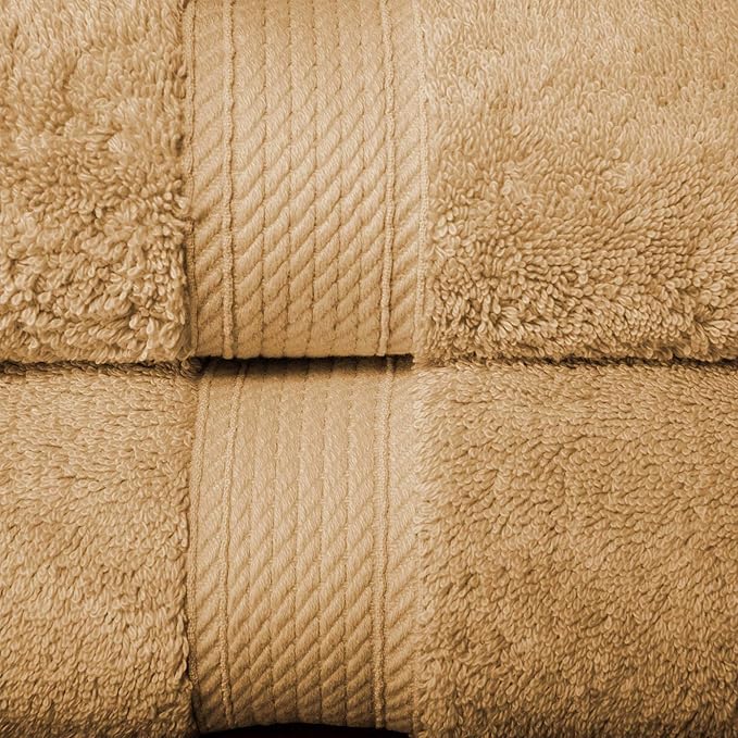 Superior Egyptian Cotton Pile 10 Piece Towel Set, Includes 2 Bath, 4 Hand, 4 Face Towels/Washcloths, Ultra Soft Luxury Towels, Thick Plush Essentials, Guest Bath, Spa, Hotel Bathroom, Toast