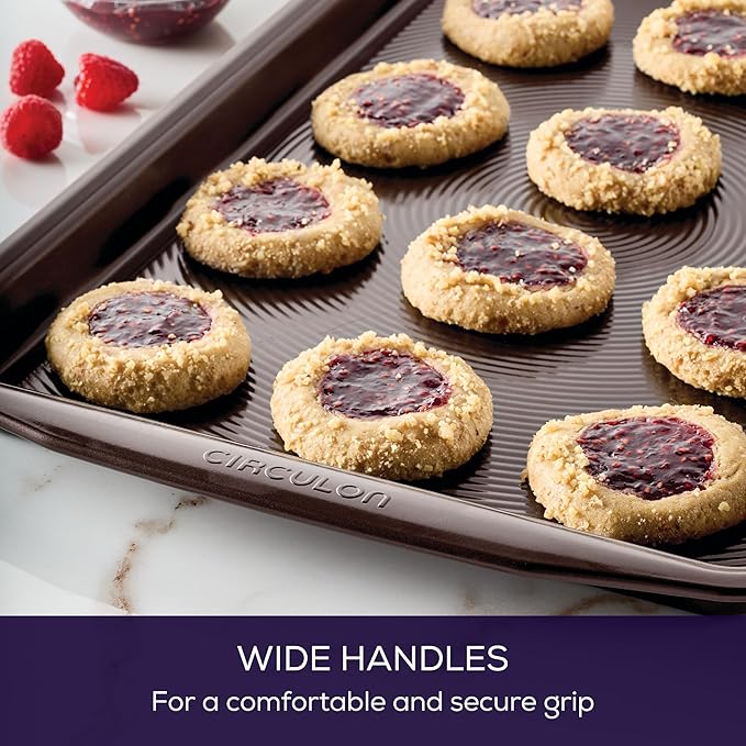 Circulon Nonstick Bakeware, Nonstick Cookie Sheet / Baking Sheet - 11 Inch x 17 Inch, Chocolate Brown