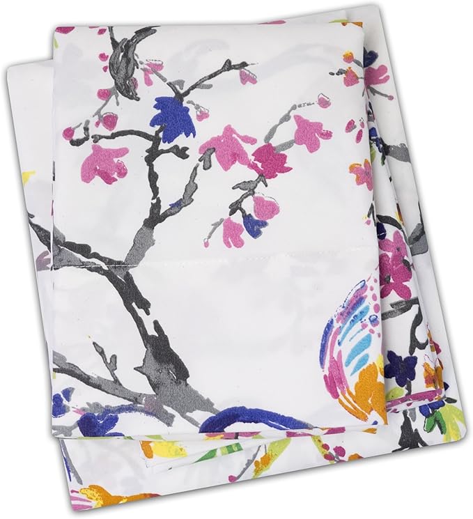 1500 Supreme Collection Extra Soft Botanical Bright Whimsical Watercolor Pattern Sheet Set, Twin- Luxury Bed Sheets Set with Deep Pocket Wrinkle Free Bedding, Printed Pattern, Twin