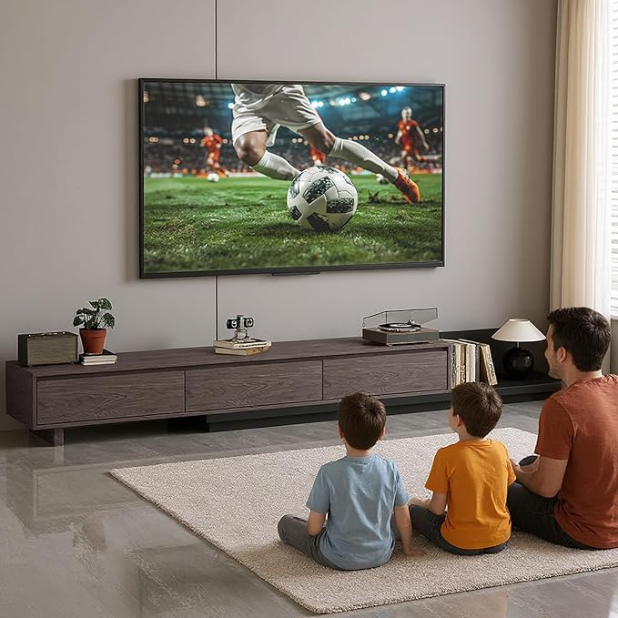 78.7–130" Extendable TV Stand with 3 Drawers - Mid-Century Modern Adjustable Entertainment Center, Perfect for Living Room, Black Walnut