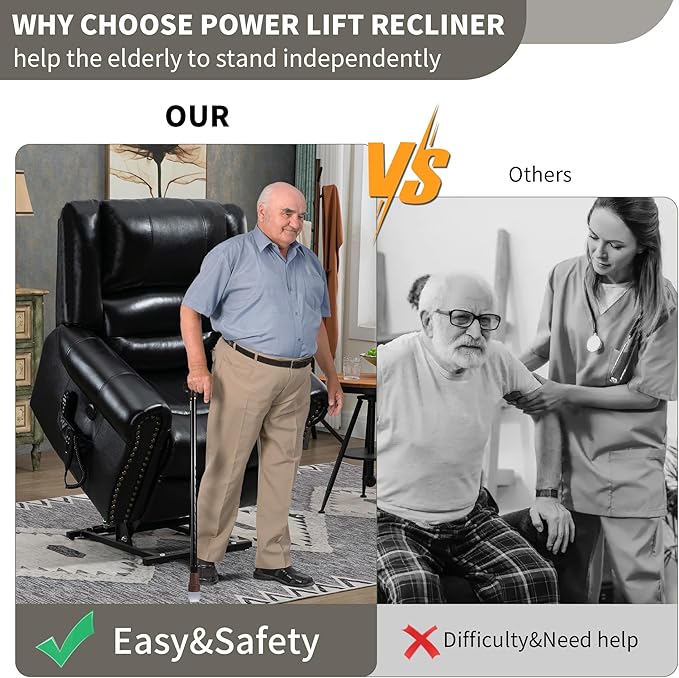 Recliner Chairs for Adults, Oversized Bedroom Chair with Massage, Sofa Chair Home Theater Seating with Lumbar Support, Comfortable Lift Chair for Elderly, Glider Nursery Chair for Living Room