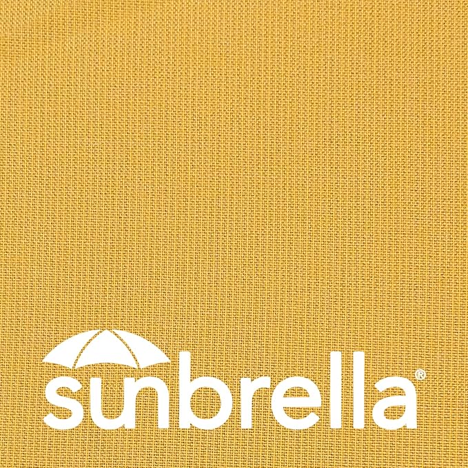 Outdoor Sunbrella Decorative Pillows with Triple Coconut Buttons Pack of 4, 18" x 18" Outdoor Pillow Set for Couch Bed Throw Patio Sofa, Spectrum Daffodil/Canvas Cocoa