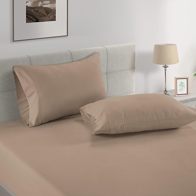 LANE LINEN Pillow Case Covers King Set of 2 100% Egyptian Cotton Sateen Soft Cool & Smooth 1000 Thread Count Cases - Taupe