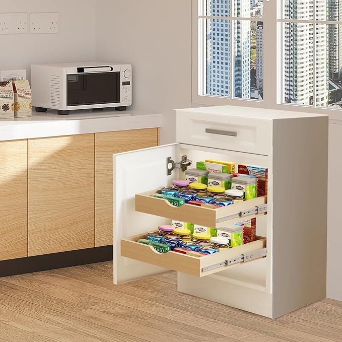Pull Out Drawers for Cabinet 30"W x 22"D x 3"H Wood Slide Out Cabinet Organizer and Storage Cabinet Kitchen Drawers Slide Out Shelves Pull Out Shelves in Kitchen Pantry Bathroom with Soft Close