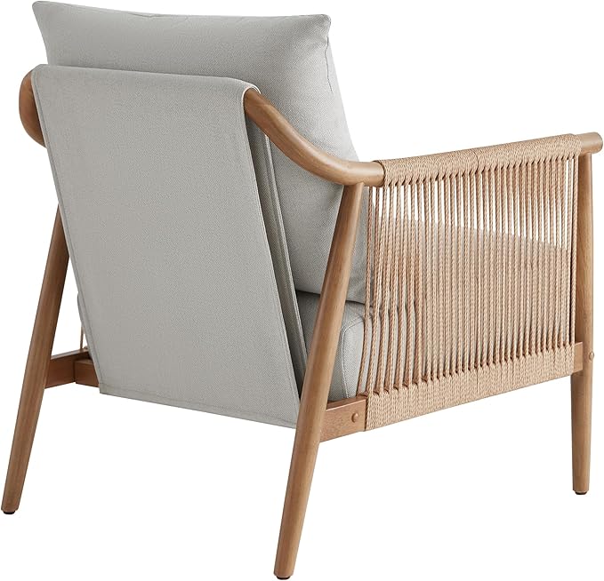 CHITA Braid Armchair Set of 2, Modern Accent Chair for Living Room, Light Grey