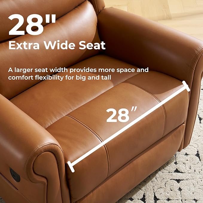 Power Lift Recliner Chair for Elderly with Adjustable Headrest, Oversized Lay Flat Recliner with Massage and Heat,28" Extra Wide Lift Chair for Big and Tall,Infinite Position,Extended Footrest, Camel