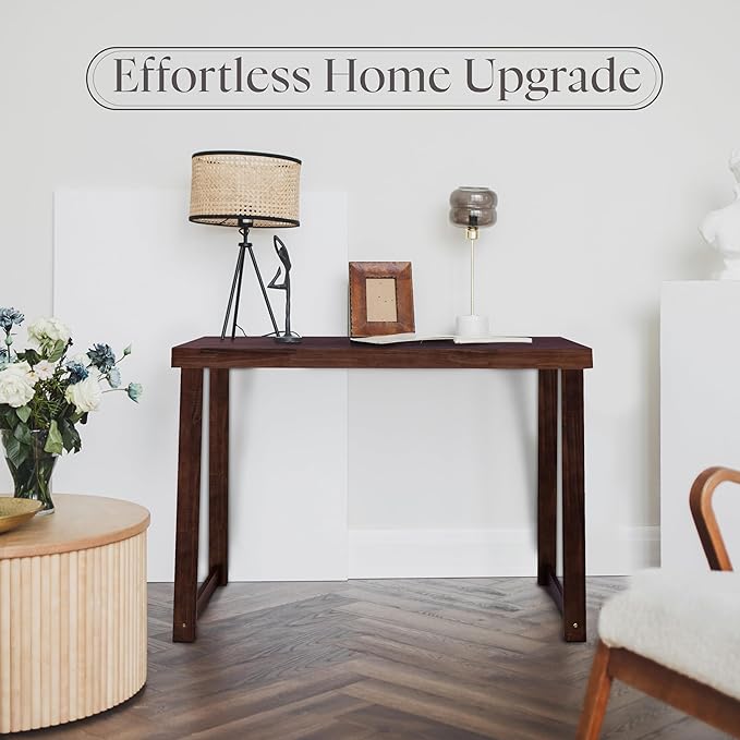 Solid Wood Console Table (46.25x12x32in) - Narrow Entryway & Sofa Table for Home Decor (Easy Assembly)