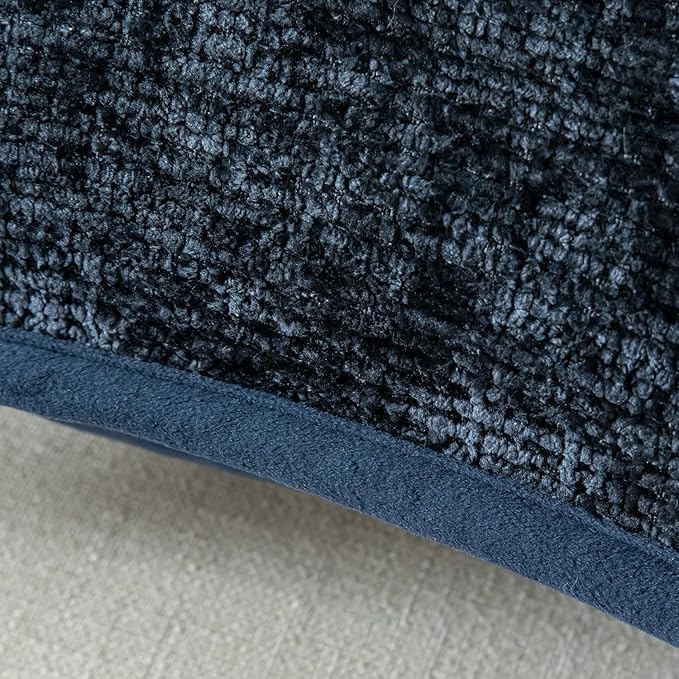 Yaertun Pack of 2 Chenille Textured Decorative Throw Pillow Covers Accent Solid Cushion Cover Soft Cozy Pillow Case with Velvet Back for Couch Sofa Bed Living Room 18x18 Inch Dark Blue