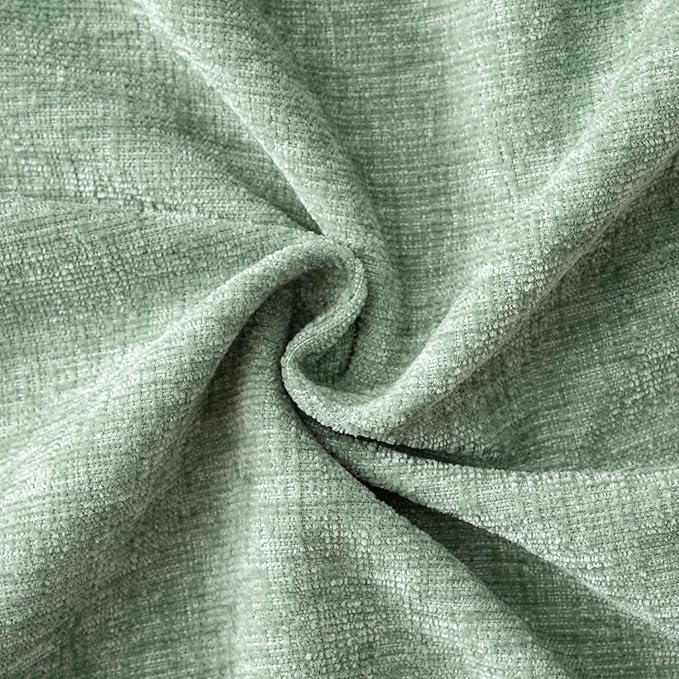 MIULEE Pack of 2 Couch Throw Pillow Covers 16x16 Inch Soft Greyish Green Chenille Pillow Covers for Sofa Living Room Solid Dyed Pillow Cases