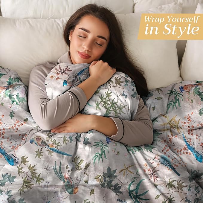 Maison d' Hermine Throw Blanket for Couch Lightweight Soft Warm Breathable Cotton Throw Blankets for Bed Girls Boys Women Men Gifts Sofa Travel Living Room Chair Bedding (50"x60", Hokuzai)