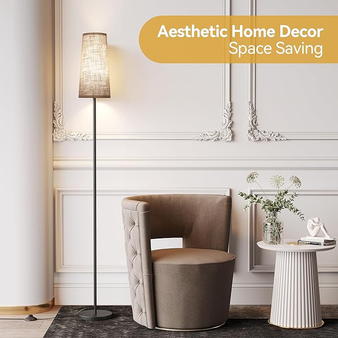 SUNMORY Floor Lamps for Living Room/Bedroom/Office, Standing Lamp with LED Bulb, 3 Color Temperature Tall Lamp, Suitable for Modern/Boho/Farmhouse and Other Home Decor Styles, Black Corner Floor Lamp