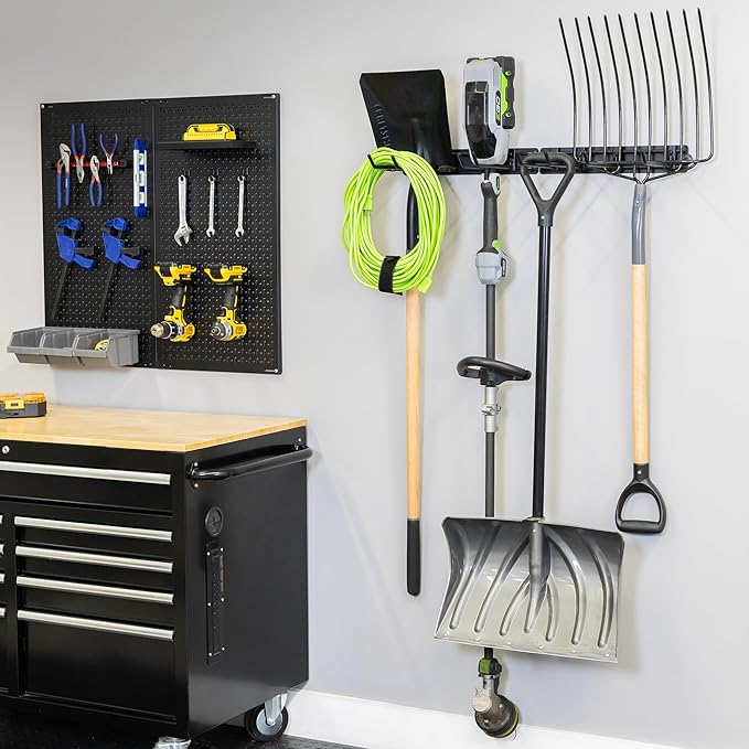 StoreYourBoard Garage Tool Organizer Wall Mount – Heavy Duty Garage Wall Organizer for Garage Organization and Storage, Broom Holder Wall Mount for Gardening Tools & Yard Tools – 32" Holds 300 lbs