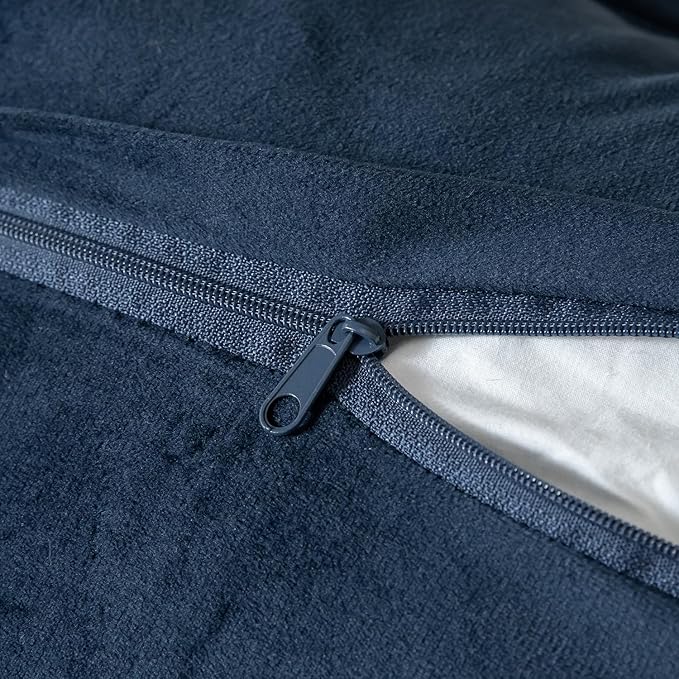 Yaertun Pack of 2 Chenille Textured Decorative Throw Pillow Covers Accent Solid Cushion Cover Soft Cozy Pillow Case with Velvet Back for Couch Sofa Bed Living Room 22x22 Inch Dark Blue