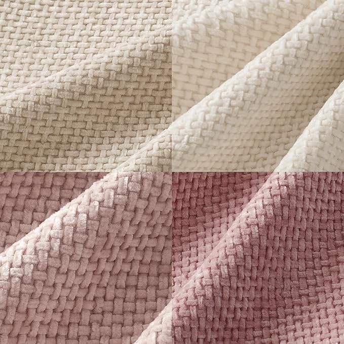 MIULEE Pack of 4 Couch Throw Pillow Covers 20x20 Inch Neutral Pink Cute Decorative Chenille Pillow Covers Farmhouse Boho Accent Cushion Covers for Coquette Room Decor Spring Sofa Bedroom Living Room