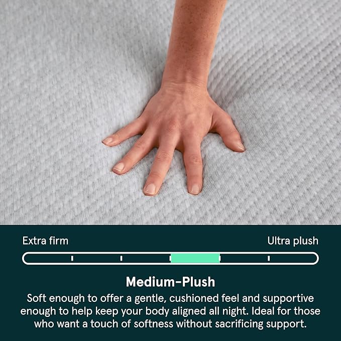 Tuft & Needle Kin Medium Plush 10" Cal King Hybrid Mattress, Cooling, Pressure Relief, and Individually-Wrapped Coils, 100 Night Trial, Fiberglass-Free, CertiPUR-US, 10-Year Limited Warranty