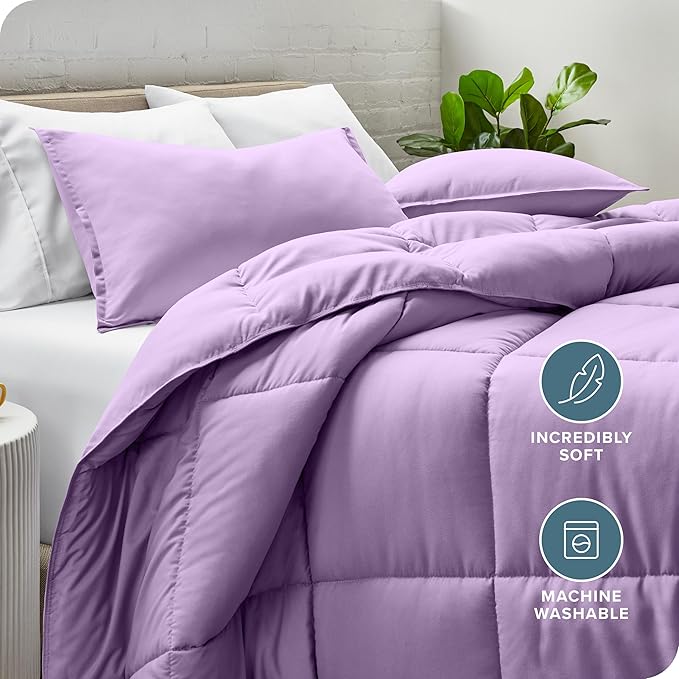 Bare Home Comforter Set - Full Size - Ultra-Soft - Goose Down Alternative - Premium 1800 Series - All Season Warmth (Full, Lavender)