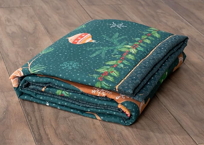 Maison d' Hermine Throw Blanket for Couch Lightweight Soft Warm Breathable Cotton Throw Blankets for Bed Girls Boys Women Men Gifts Sofa Travel Living Room Chair Bedding (50"x60", Hygge Christmas)