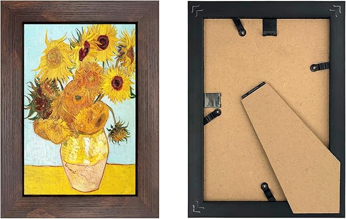 4x6 Picture Frame Set of 6 with Real Glass for Pictures 4x6 Without Mat,Wall or Tabletop Gallery Photo Frames Walnut