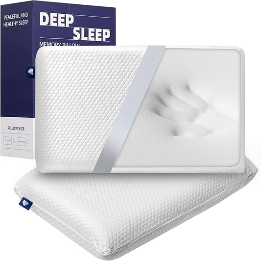 Bed Pillows Set of 2, Memory Foam Pillows for Sleeping, Medium Firm Pillow for Side,Back,and Stomach Sleepers Keep Pressure Relief to Deep Sleep,24 * 16 * 5 Inches,Standard