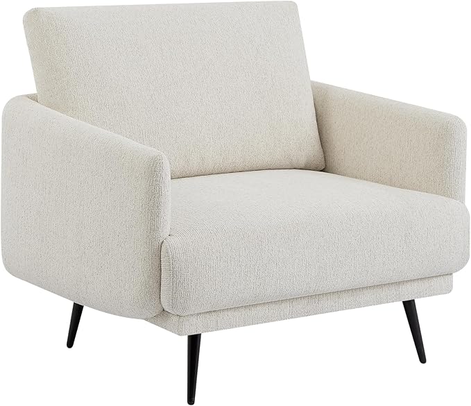 Oversized Accent Chair Set of 2 for Living Room Chairs Reading Arm Chair Comfy Modern Single Sofa Side Chairs with Metal Legs & Soft Cushion for Bedroom, Balcony,Waiting Room (Chenille, Oatmeal)