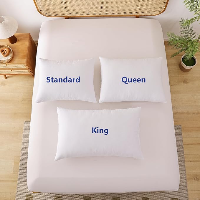 Shatex Medium Firm Pillow Queen Size 28 x 20 inch, Adjustable Back Pillow for Neck Pain Relief, Provide Strong Support for Stomach & Side Sleepers