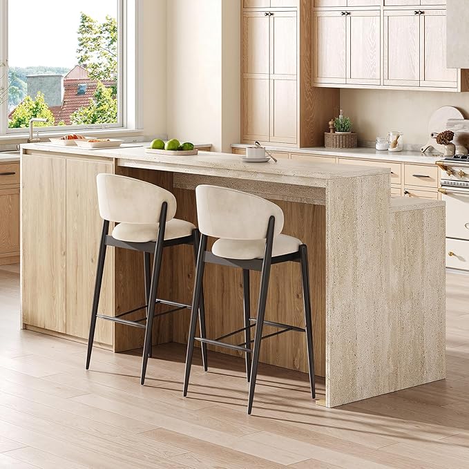 90.6"W Stationary Kitchen Island with Double-layer Countertop, Kitchen Island Storage Cabinet with Adjustable Shelves & 6 Drawers, Island table with Pull Out Spice Rack for kitchen , Dining Room