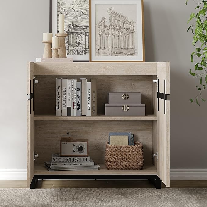 WAMPAT Modern TV Stand for TVs up to 100 Inch, 3-in-1 TV Console with Adjustable Shelves and 6 Drawers, Media Console for Living Room and Bedroom, Light Oak