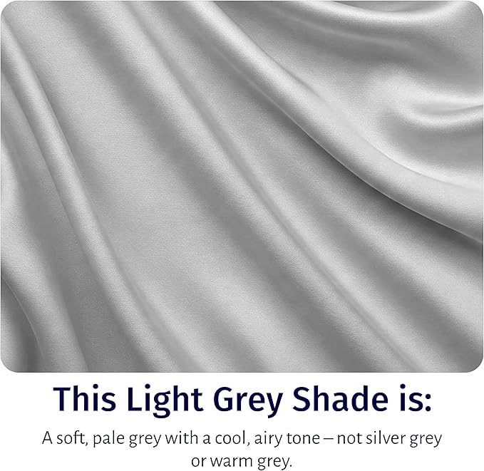 California Design Den King Bed Sheets Set - Certified 100% Egyptian Cotton Percale Sheets King with Deep Pockets, Cool, Crisp & Durable Luxury Bedding Set - Light Grey