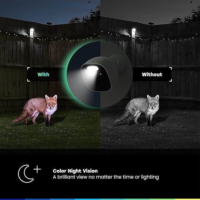 CHAMBERLAIN myQ Outdoor Battery Camera | 2K Camera, Color Night Vision, Spotlight, Motion Alerts, Live View with Two-Way Talk, Wireless, Weather-Resistant, Outdoor, White