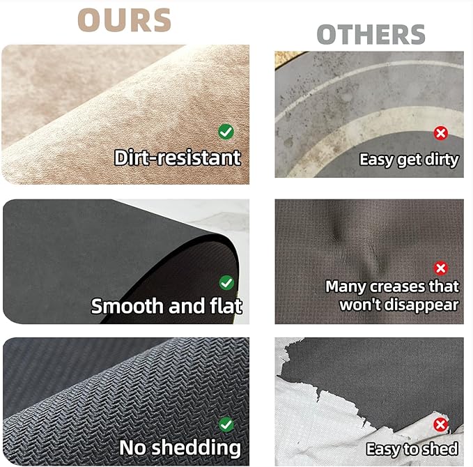 Bathroom Mat Quick Dry, Bathroom Rugs Non Slip Washable Thin Absorbent Bath Mat Fits Under Door Bathroom Floor Mat Perfect for Bath, Shower, or Sink 20"x30" Beige