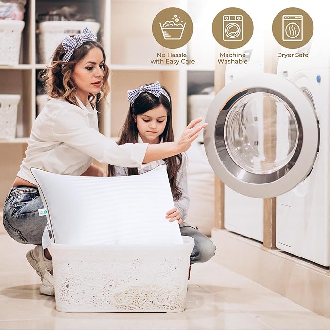 Bafode Bed Pillow, Hotel Collection Pillows for Sleeping,Pillow Standard Size Set of 2, Soft Down Alternative Pillow for Side Sleeper, Back or Stomach Sleepers