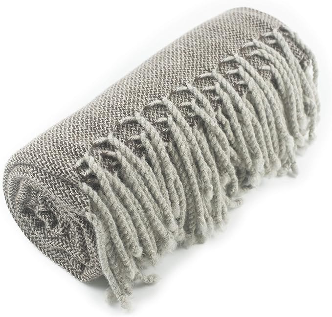 REALITY&FANTASY Wool Fringed Knee Throw Blanket for Couch Bed Outdoor Travel