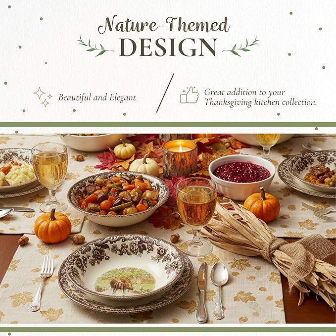 Spode Woodland Majestic Moose Ascot Cereal Bowl - 8 Inch Fine Earthenware Dish, Dishwasher & Microwave Safe, Winter Lodge & Holiday Dining Bowl - Made in England, Warm Oven to 225°