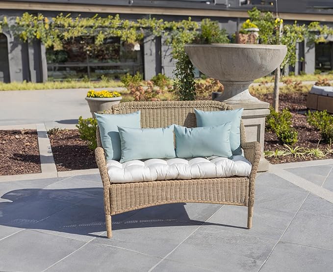 RSH DECOR: Sunbrella Square Throw Pillows Set of 2 | 17" x 17" | Water and Fade-Resistant Performance Fabric | Outdoor Pillow Covers with Down-Alternative Inserts | Canvas Spa