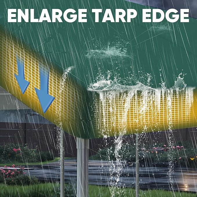 Quictent 10x20 ft Heavy Duty Carport Canopy Galvanized Car Tent Outdoor Garage Boat Shelter with Reinforced Structure, with Hanging Edge - Green