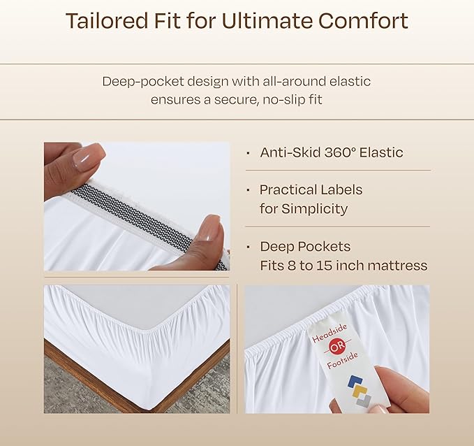 California Design Den Luxury Twin Sheets Set - Buttery Soft 800 Thread Count, 100% Cotton Sheets Sateen - Beats Fake Egyptian Claim, Deep Pockets, Durable Bedding Set (White)