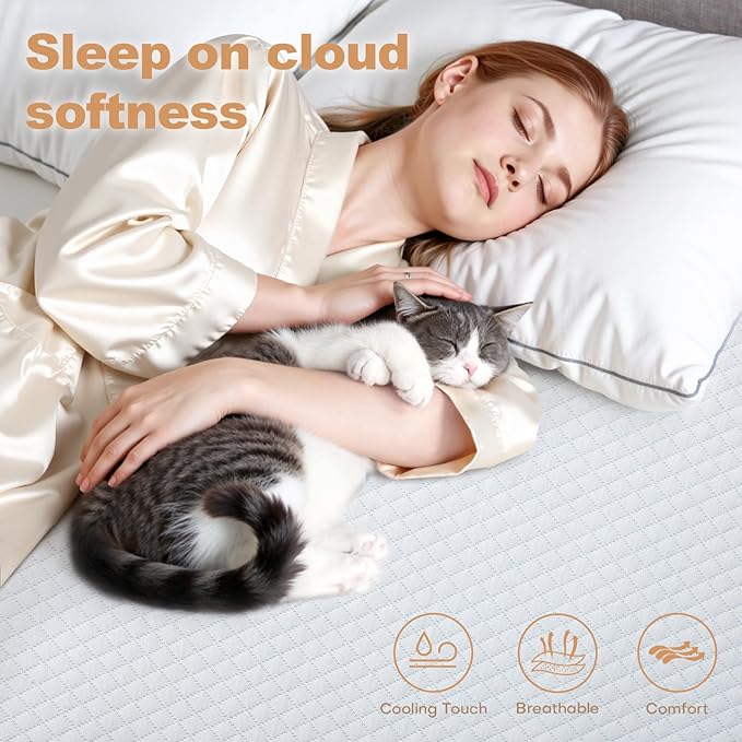 3 Inch Memory Foam Mattress Topper Full Size, 2 Inch Cooling Egg Crate Gel Memory Foam Plus 1 Inch High Density Gel Bed Topper