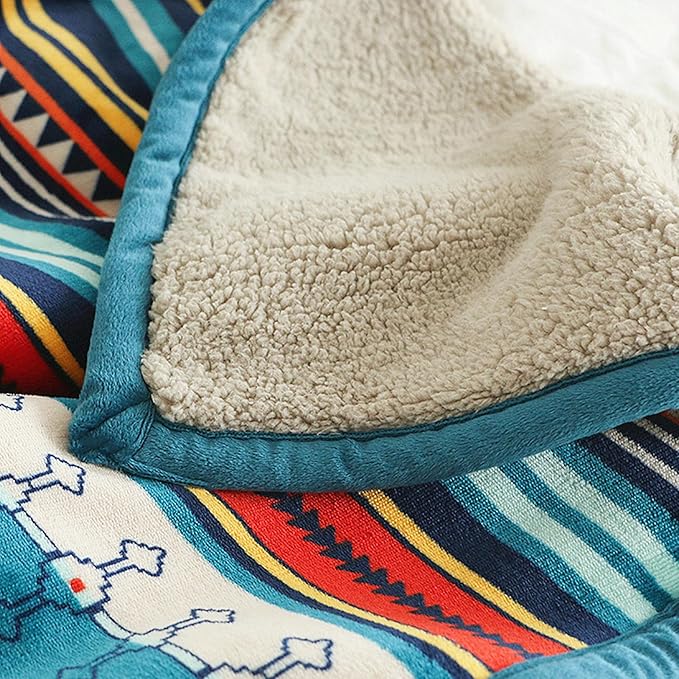 UKELER Boho Sherpa Throw Blanket Queen Size 80'' x 90'', Southwestern Aztec Throw Blanket for Bed/Couch/Sofa/Camping, Great Gift for Mother's Day, Father's Day, Thanksgiving, Christmas,New Year's Day